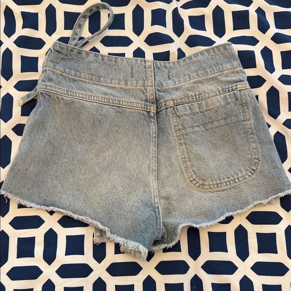 Free People Denim Wrap Mini Skirt - Picture 6 of 7